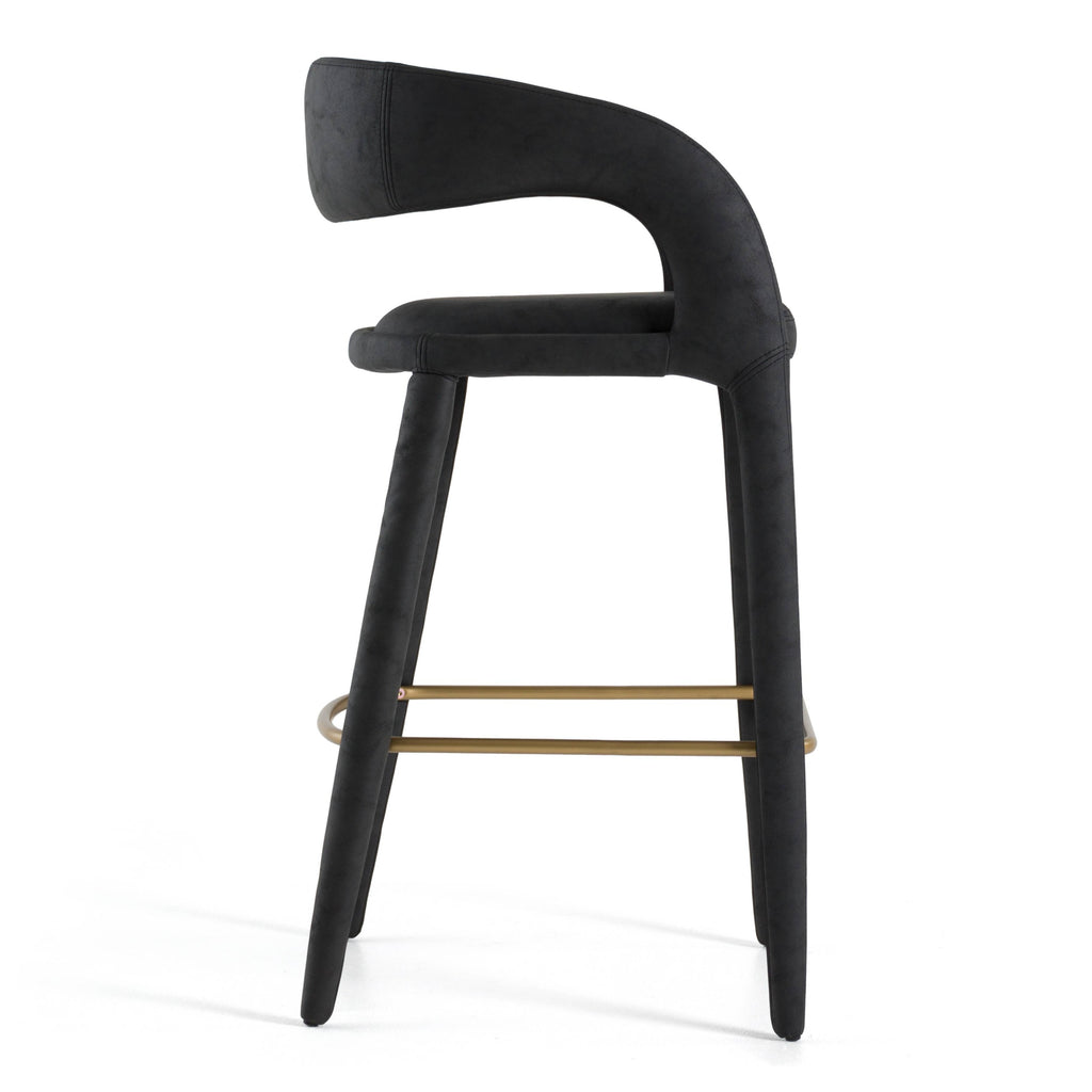 Faerron - Modern Leatherette Bar Chair - Modern Leatherette Bar Chair