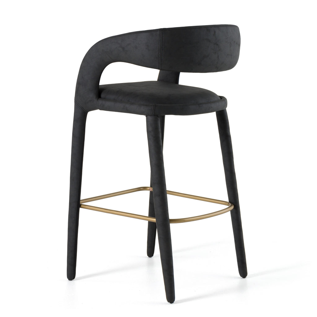 Faerron - Modern Leatherette Bar Chair - Modern Leatherette Bar Chair