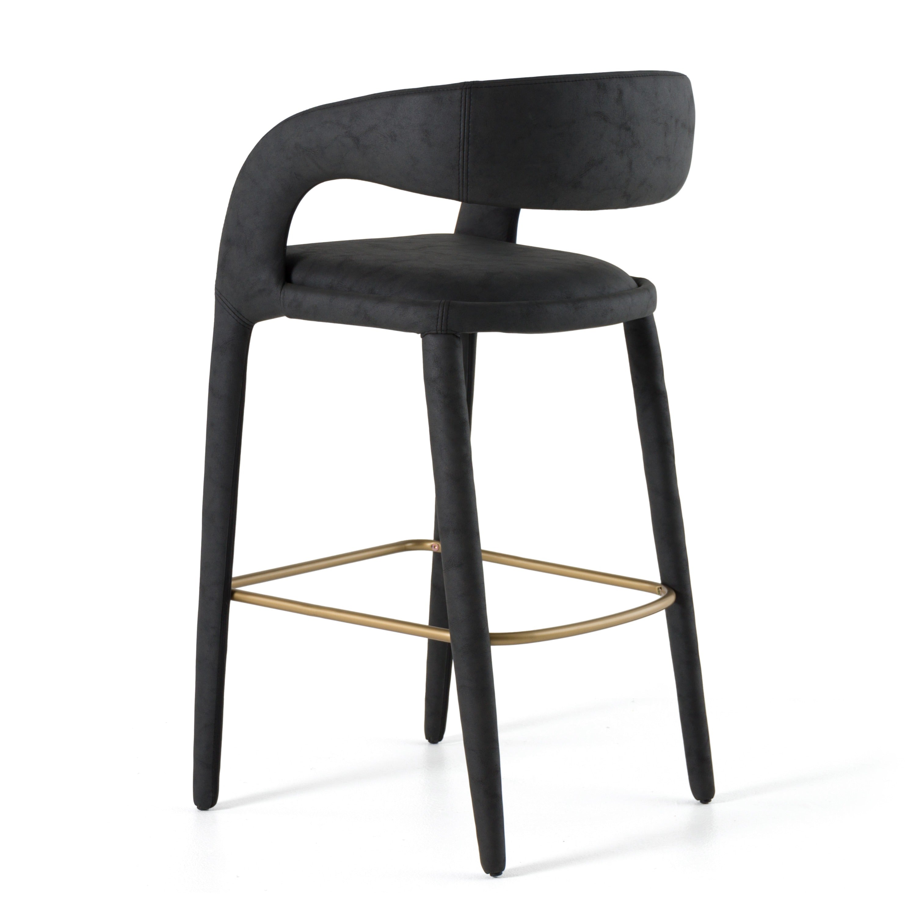 Faerron - Modern Leatherette Bar Chair - Modern Leatherette Bar Chair