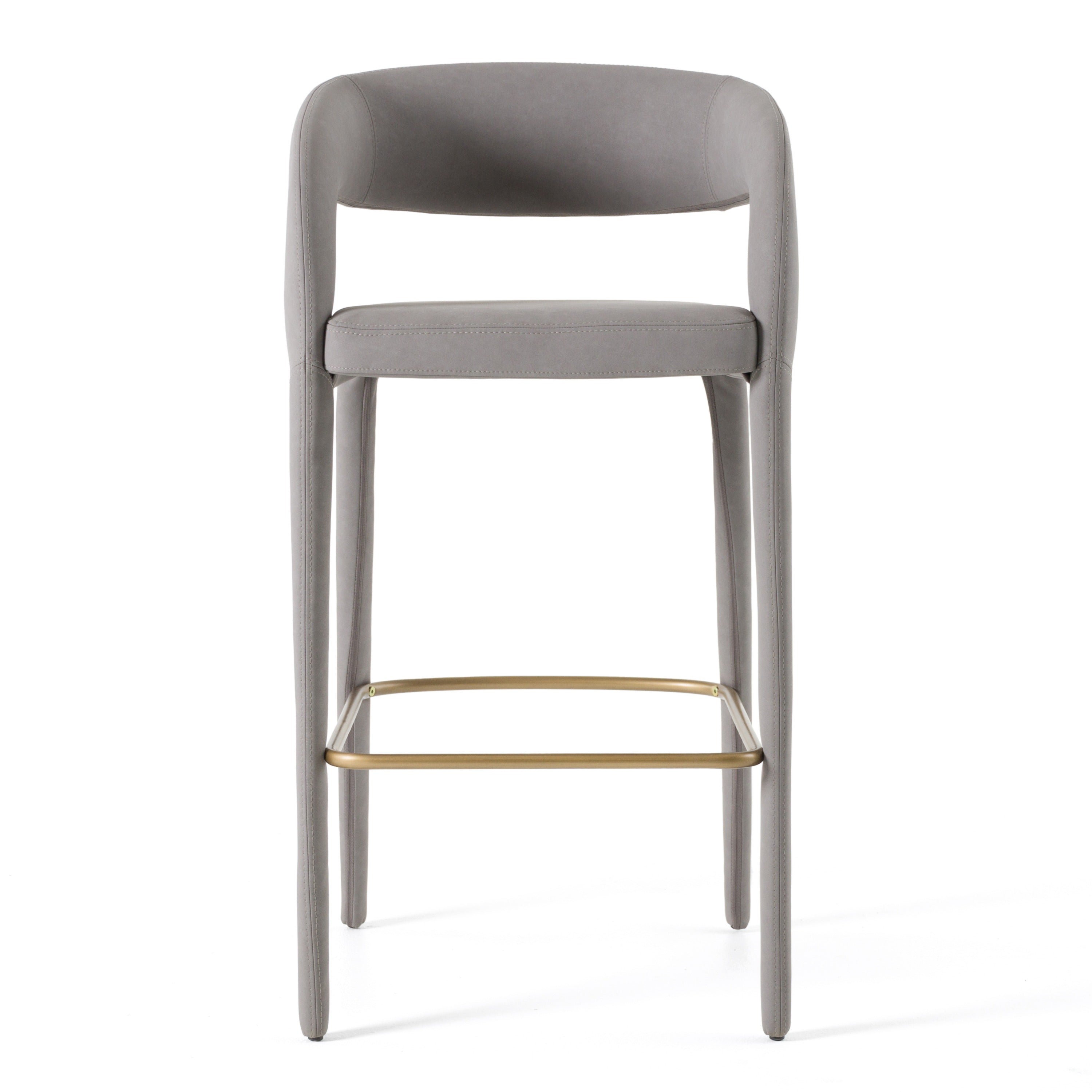 Faerron - Modern Leatherette Bar Chair - Modern Leatherette Bar Chair - Grey