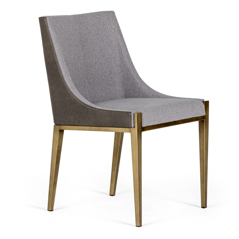 Fairview - Modern Grey & Brass Dining Chair