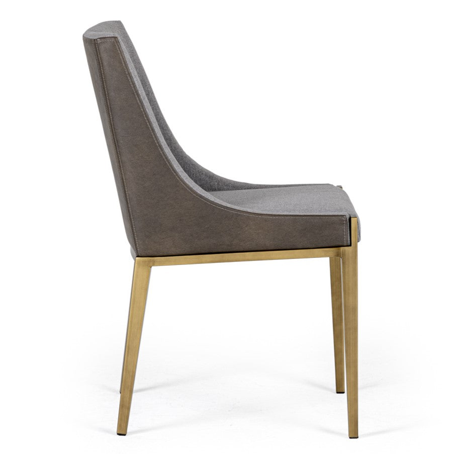 Fairview - Modern Grey & Brass Dining Chair
