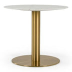 Fairway - Glam White Marble and Brushed Gold Tall End Table