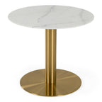 Fairway - Glam White Marble and Brushed Gold Tall End Table