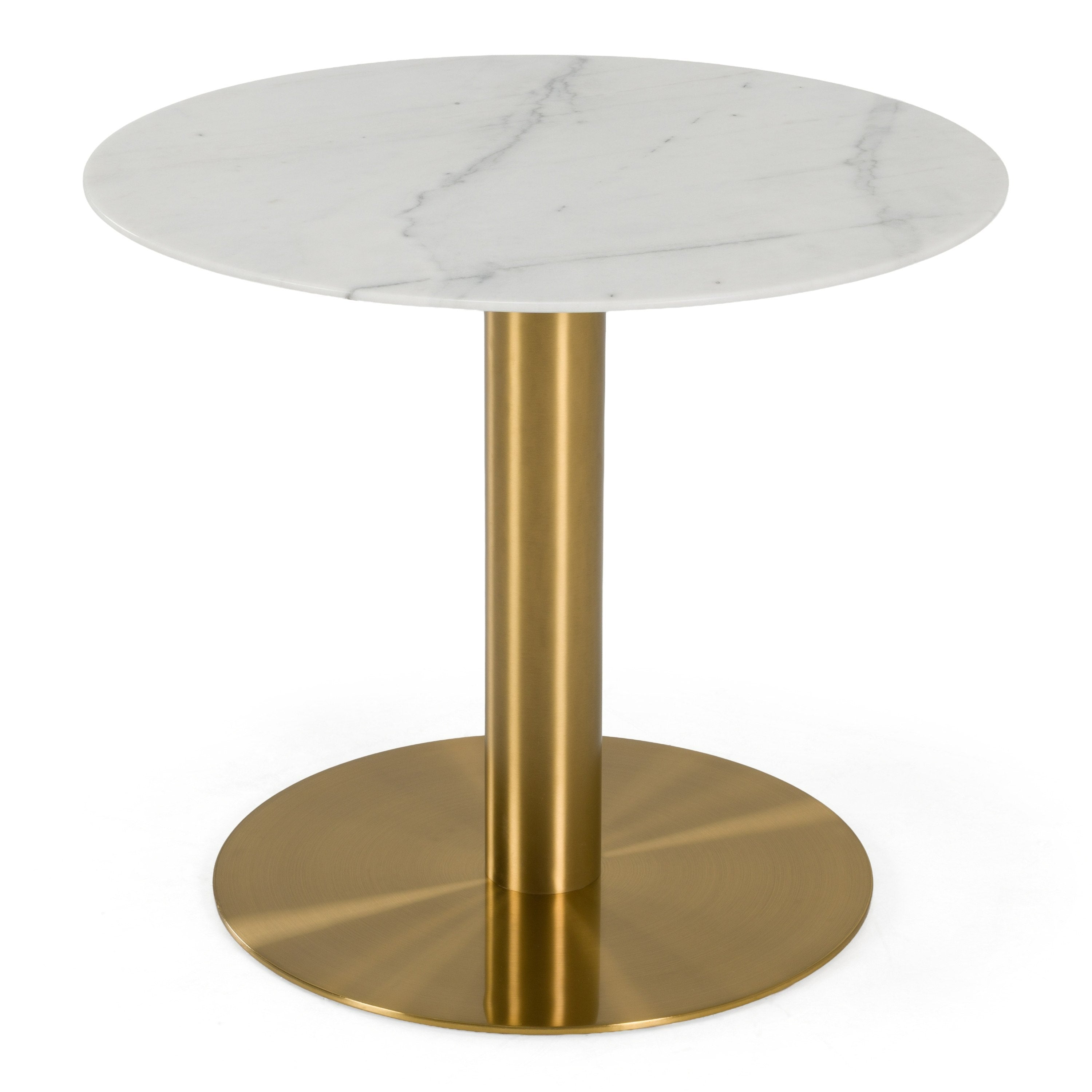 Fairway - Glam White Marble and Brushed Gold Tall End Table