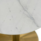 Fairway - Glam White Marble and Brushed Gold Tall End Table