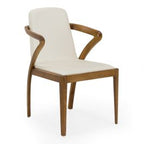 Falcon Mid-Century Walnut and Cream Dining Chair