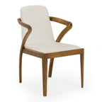 Falcon Mid-Century Walnut and Cream Dining Chair