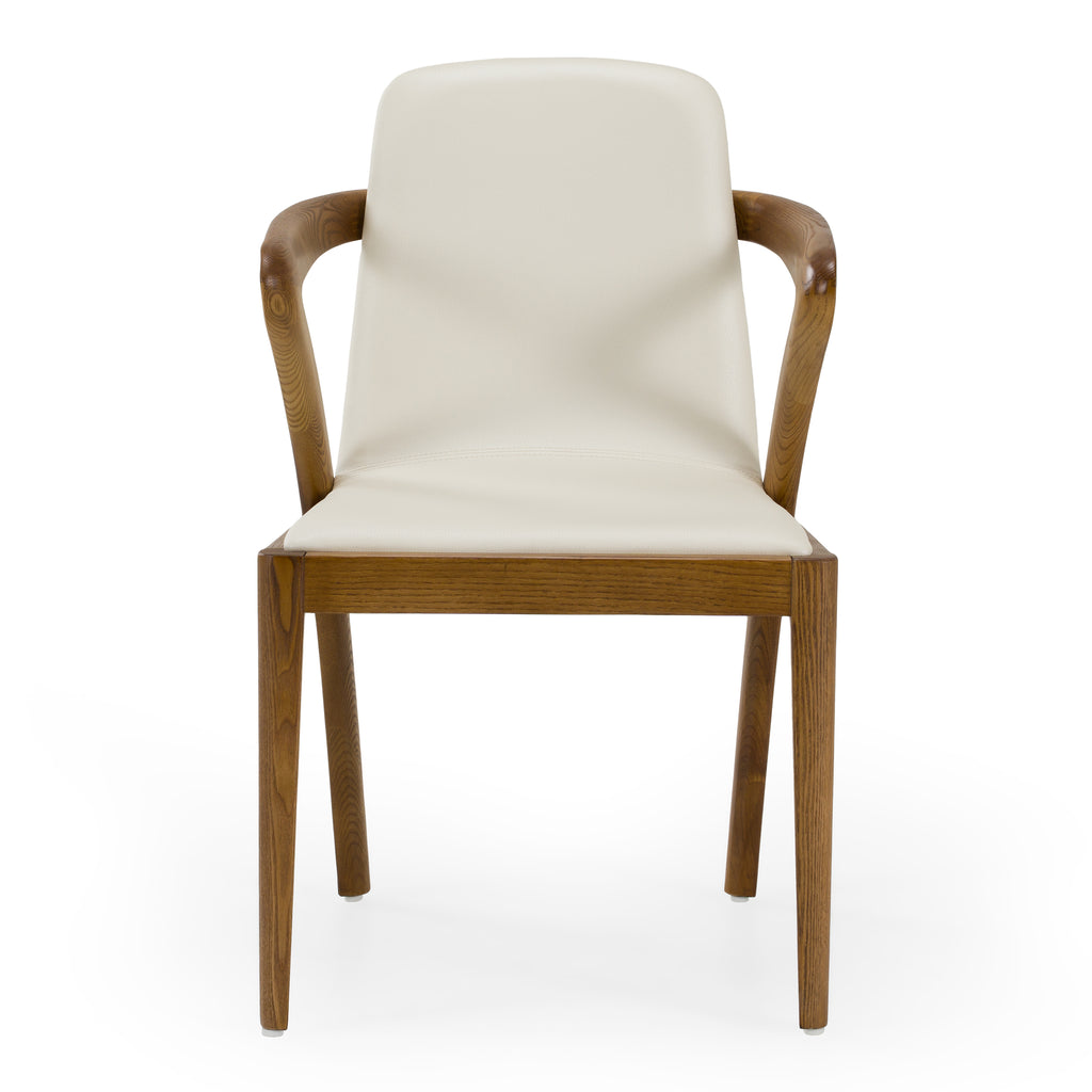 Falcon Mid-Century Walnut and Cream Dining Chair