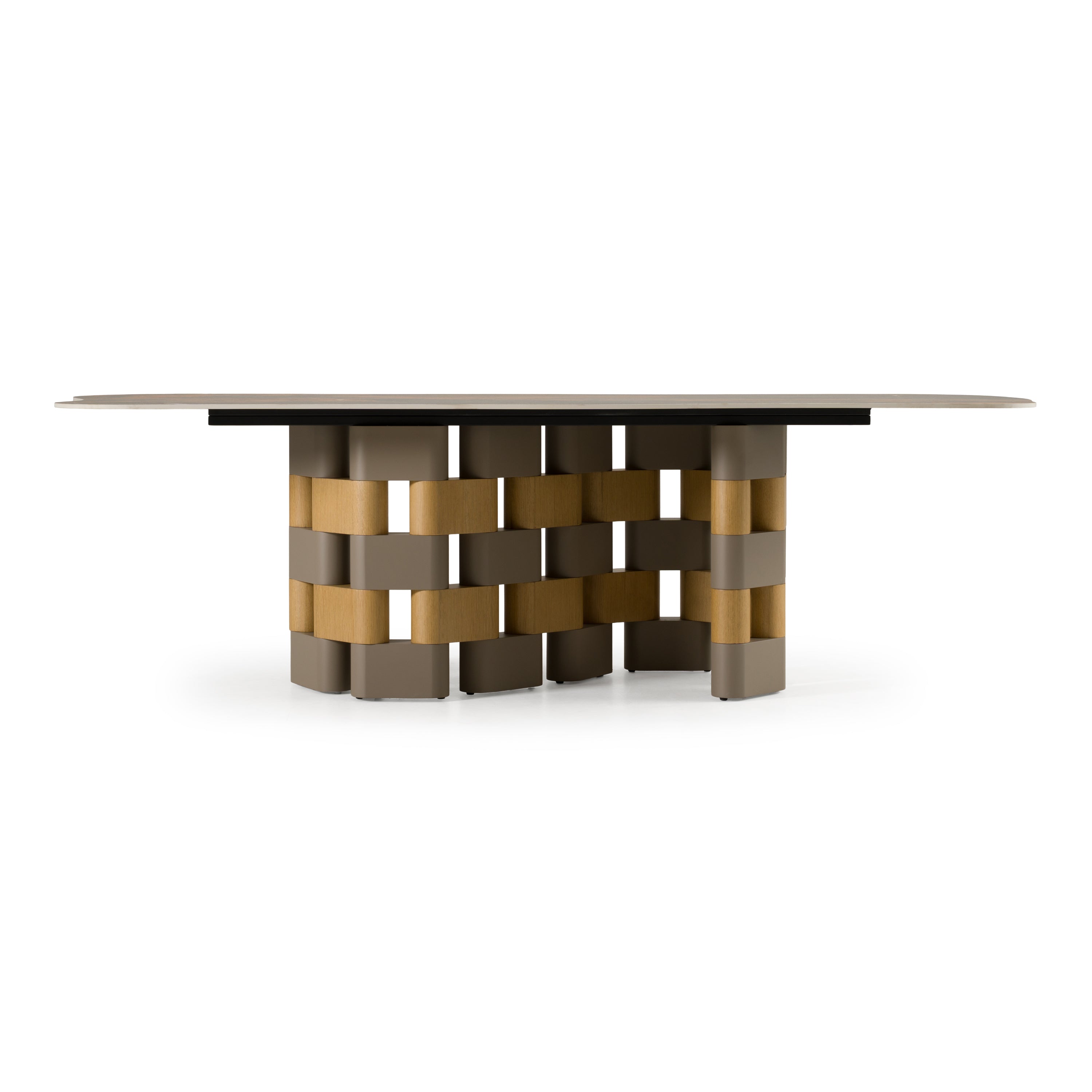 Falzone - Modern Ceramic + Wood Dining Table