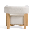 Fang - Modern White Fabric & Wood Accent Chair
