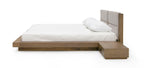 Fantasia - Contemporary Walnut & Grey Bed with Two Nightstands - Contemporary Walnut & Grey Bed with Two Nightstands