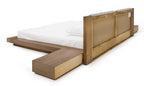 Fantasia - Contemporary Walnut & Grey Bed with Two Nightstands - Contemporary Walnut & Grey Bed with Two Nightstands