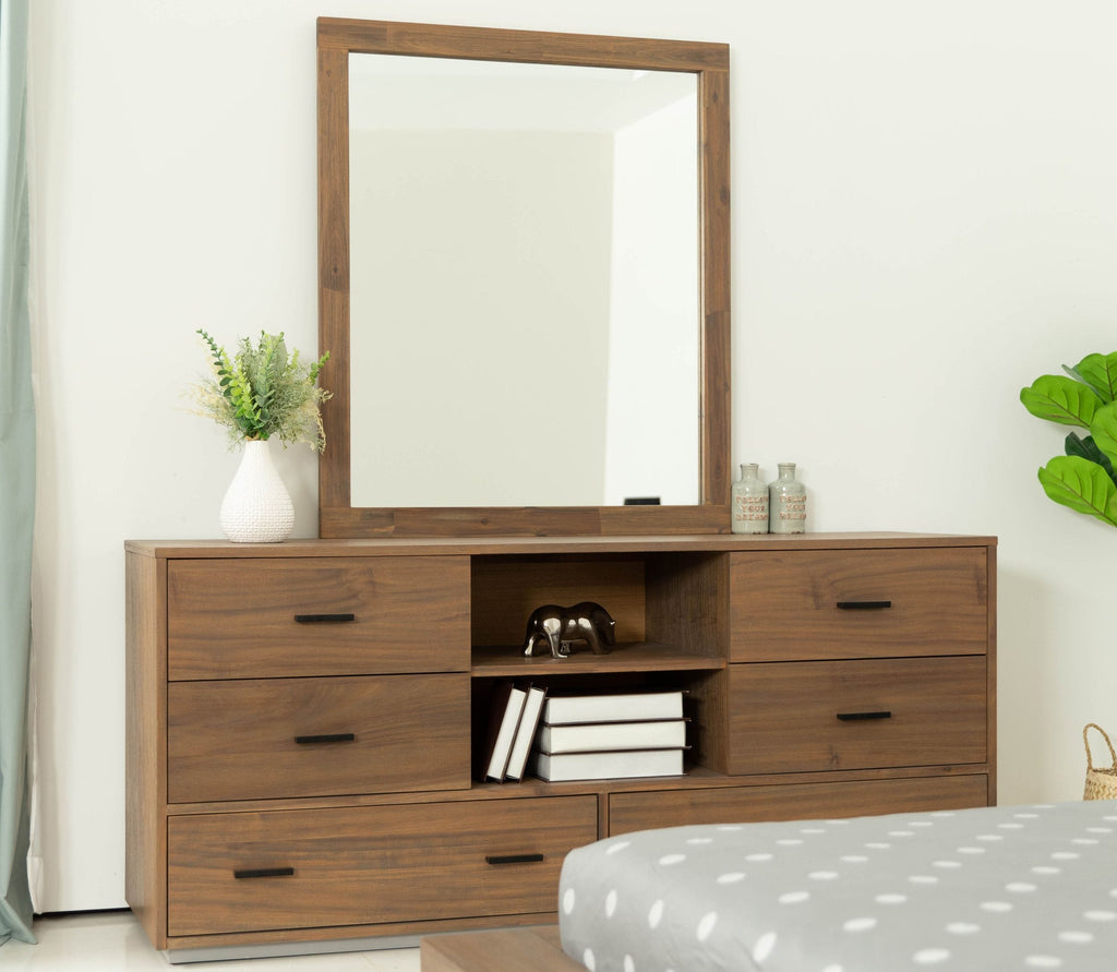Fantasia - Contemporary Walnut & Grey 4-Piece Bedroom Set - Contemporary Walnut & Grey 4 - Piece Bedroom Set