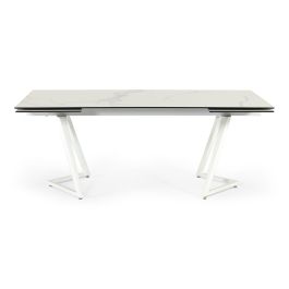 Farrell - Modern White Ceramic Extendable Dining Table