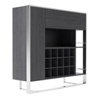 Fauna - Elm Grey & Stainless Steel Wine Cabinet