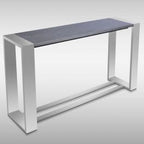 Fauna - Modern Grey Elm & Stainless Steel Console Table