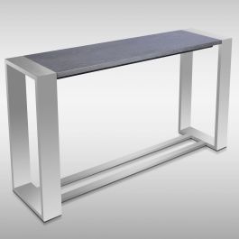 Fauna - Modern Grey Elm & Stainless Steel Console Table