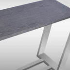 Fauna - Modern Grey Elm & Stainless Steel Console Table