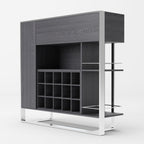 Fauna - Elm Grey & Stainless Steel Wine Cabinet