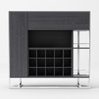 Fauna - Elm Grey & Stainless Steel Wine Cabinet
