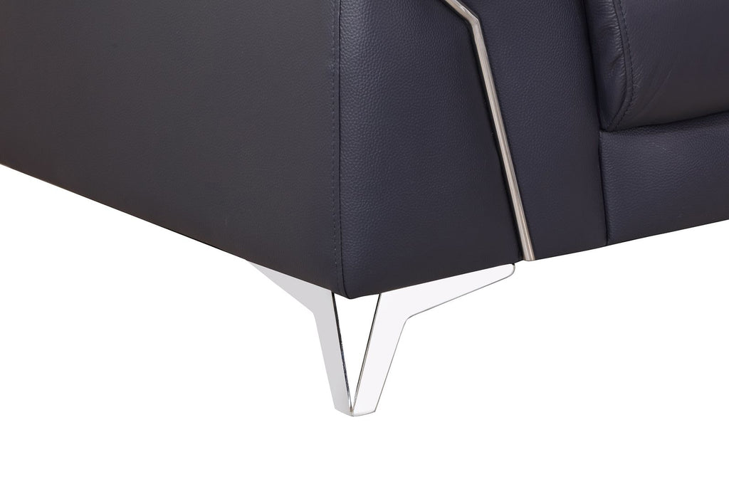 727 Divanitalia Sofa with Adjustable Headrest in Top-grain Italian Leather - Navy - SKU 727-S-NAVY - view 6