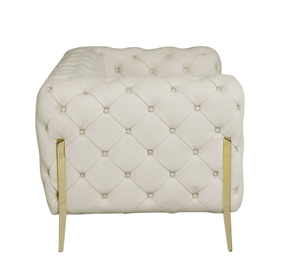 970 Divanitalia Loveseat in Top-grain Italian Leather - Cream
