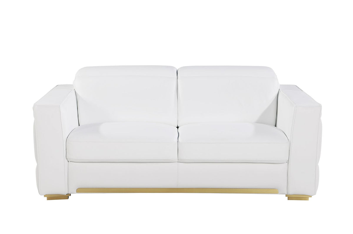 1120 Divanitalia 3-Piece Sofa Set with Adjustable Headrest in Top-grain Italian Leather - White - SKU 1120-WHITE-3PC - view 6