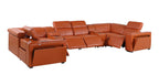 1224 Divanitalia 8-Piece U-Shaped Sectional Sofa in Top Grain Italian Leather with 4 Power Recliners & Power Headrests