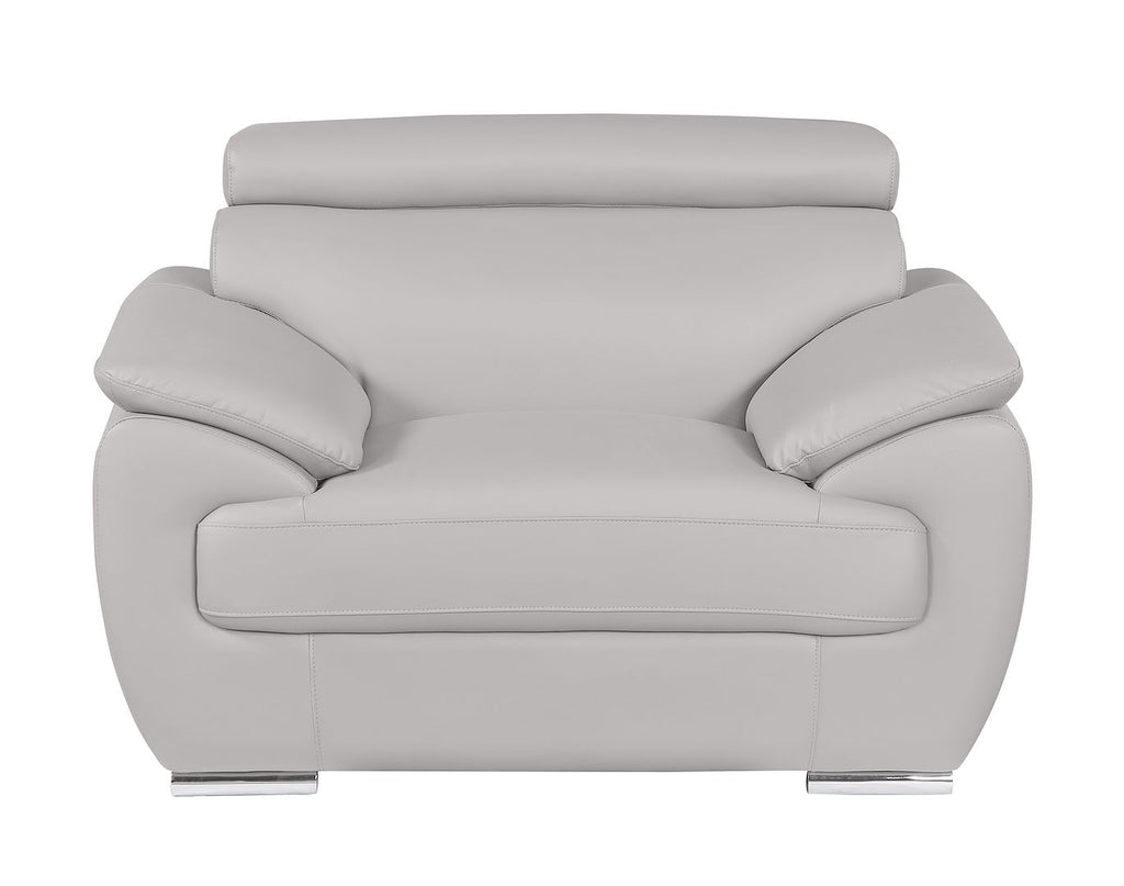 4571 Modern Genuine Leather 3-Piece Sofa Set - Light Grey - SKU 4571-LV LIGHT GREY 3PC (S/L/C) - GROUP - view 8