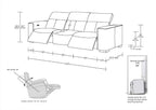 1208 Genuine Leather Triple Power Reclining Sofa