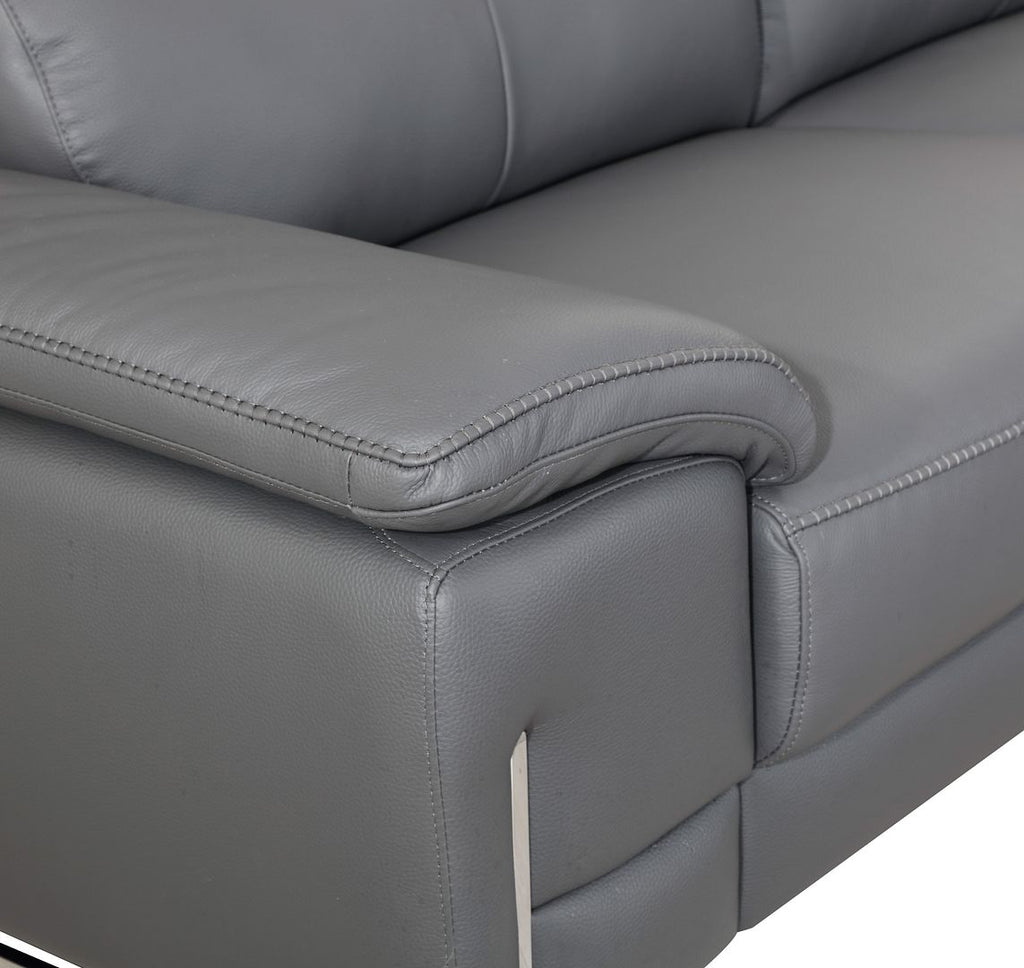 636 Divanitalia Dark Gray Sofa in Top-grain Italian Leather