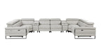 1246 Divanitalia 8-Piece U-Shaped Modular Power Reclining Sectional Sofa with 4 Power Recliners and Power Headrests - Top Grain Italian Leather