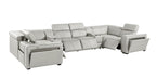 1224 Divanitalia 8-Piece U-Shaped Sectional Sofa in Top Grain Italian Leather with 4 Power Recliners & Power Headrests