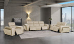1224 Divanitalia 6-Piece Modular Power Reclining Sofa, Loveseat & Chair Set in Top Grain Italian Leather with 5 Power Recliners & Power Headrests - Beige - SKU 1224-BEIGE-6.5-HT-3PC - view 2