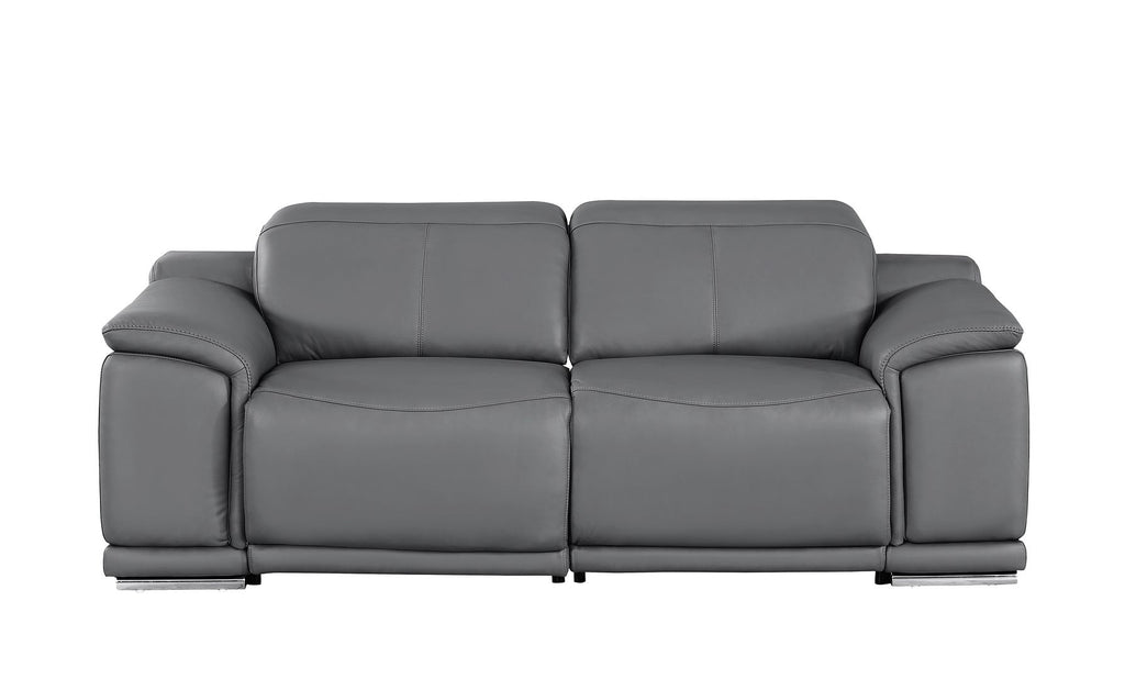 2679 Genuine Leather Loveseat with Dual Power Recliners - Dark Grey - SKU 2679-DK-GRAY-2.2-HT - view 3