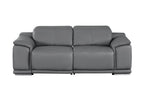 2679 Genuine Leather Loveseat with Dual Power Recliners - Dark Grey - SKU 2679-DK-GRAY-2.2-HT - view 3