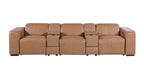 1224 Divanitalia 5-Piece Modular Power Reclining Sofa in Top Grain Italian Leather with 3 Power Recliners & Power Headrests - Cognac - SKU 1224-COGNAC-5.3-HT - view 3