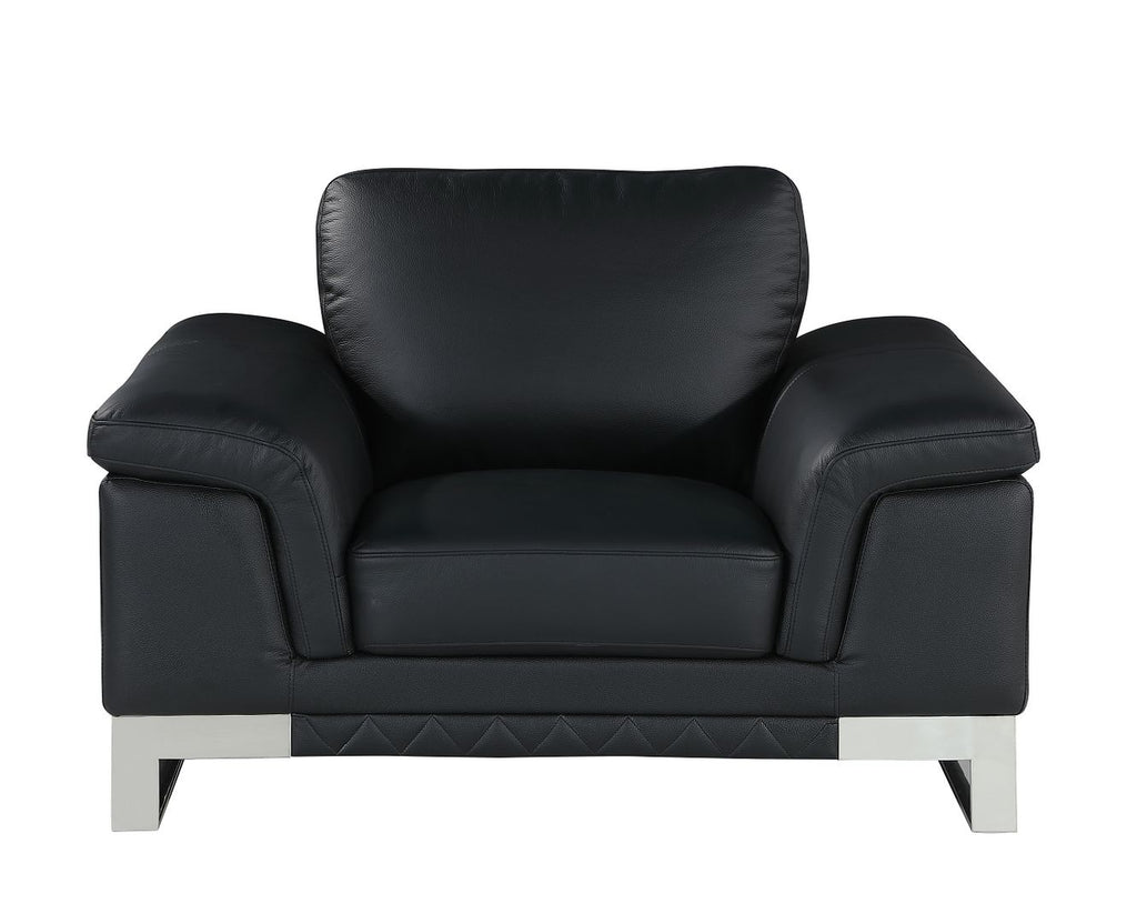 411 Divanitalia Chair in Top-grain Italian Leather - Black