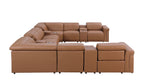 1126 Divanitalia 12-Piece U-Shaped Sectional Sofa in Top Grain Italian Leather with 4 Power Recliners & Power Headrests - Cognac - SKU 1126-COGNAC-12PC-4PWR-U-SECTIONAL-GROUP - view 6