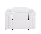 1126 Divanitalia Top Grain Italian Leather Power Reclining Chair with Power Headrests - White - SKU 1126-WHITE-CH - view 3