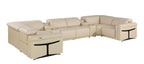 1126 Divanitalia 8-Piece U-Shaped Sectional Sofa in Top Grain Italian Leather with 4 Power Recliners & Power Headrests