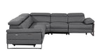 1246 Divanitalia 5-Piece L-Shaped Modular Power Reclining Sectional Sofa with Power Headrests - Top Grain Italian Leather - Dark Grey - SKU 1246-DK-GREY-5PC-3PWR-SECTIONAL - view 5