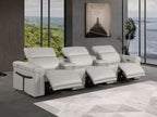 1126 Divanitalia 5-Piece Modular Power Reclining Sofa in Top Grain Italian Leather with 3 Power Recliners & Power Headrests