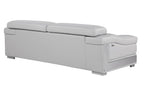 415 Divanitalia Sofa with Adjustable Headrest in Top-grain Italian Leather - Light Grey - SKU 415-S-LIGHT GRAY - view 3