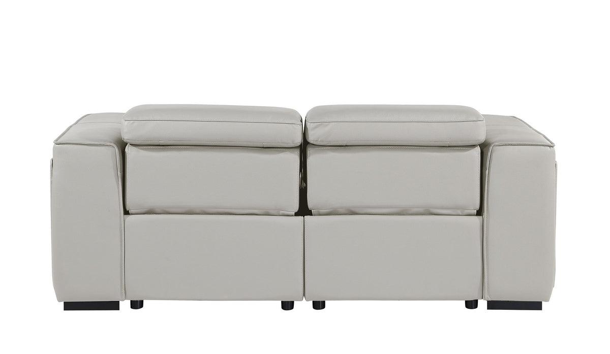 1224 Divanitalia 2-Piece Modular Power Reclining Loveseat in Top Grain Italian Leather with 2 Power Recliners & Power Headrests - Light Grey - SKU 1224-LT-GREY-2.2-HT - view 6