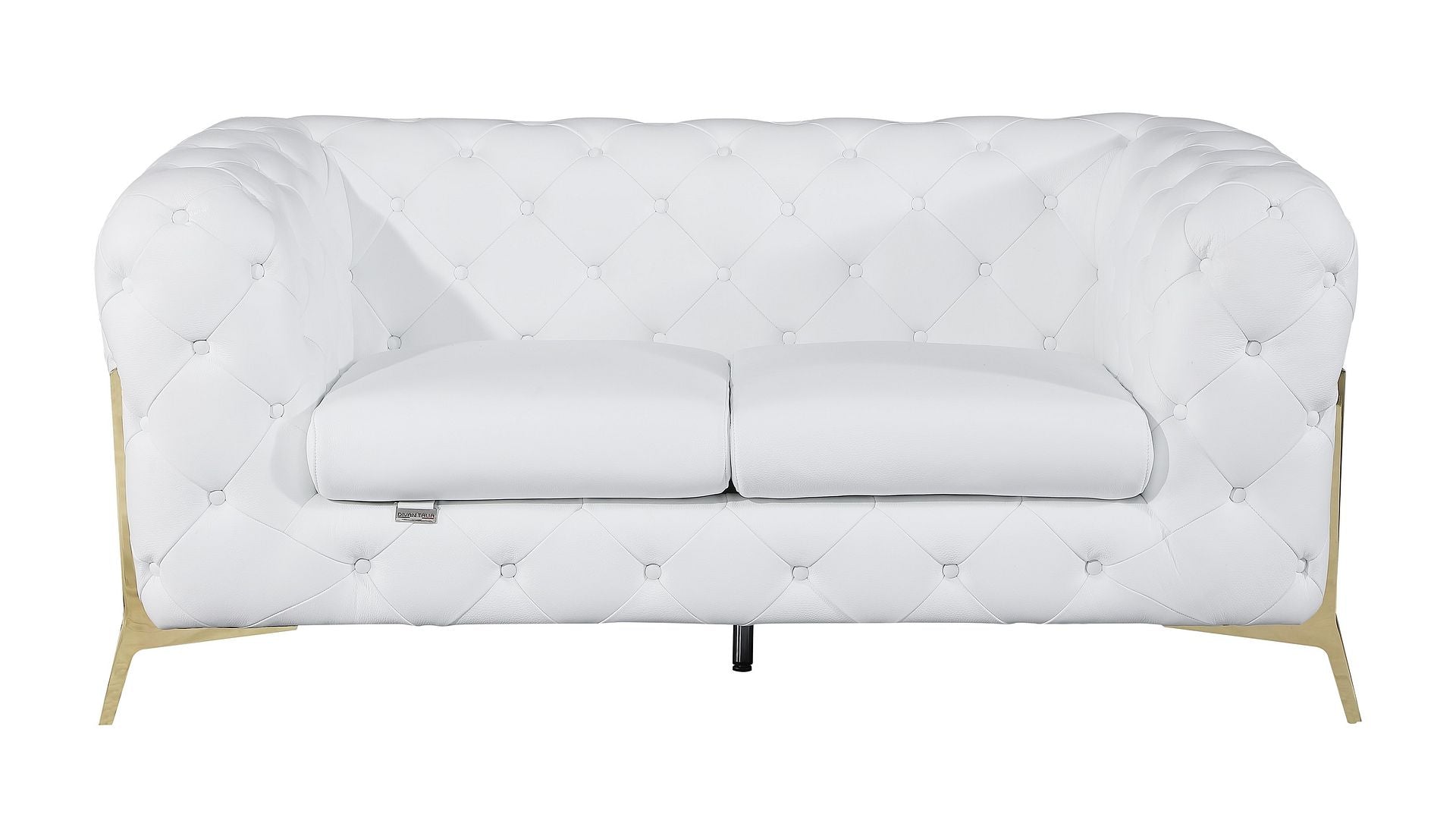 970 Divanitalia Loveseat in Top-grain Italian Leather - White