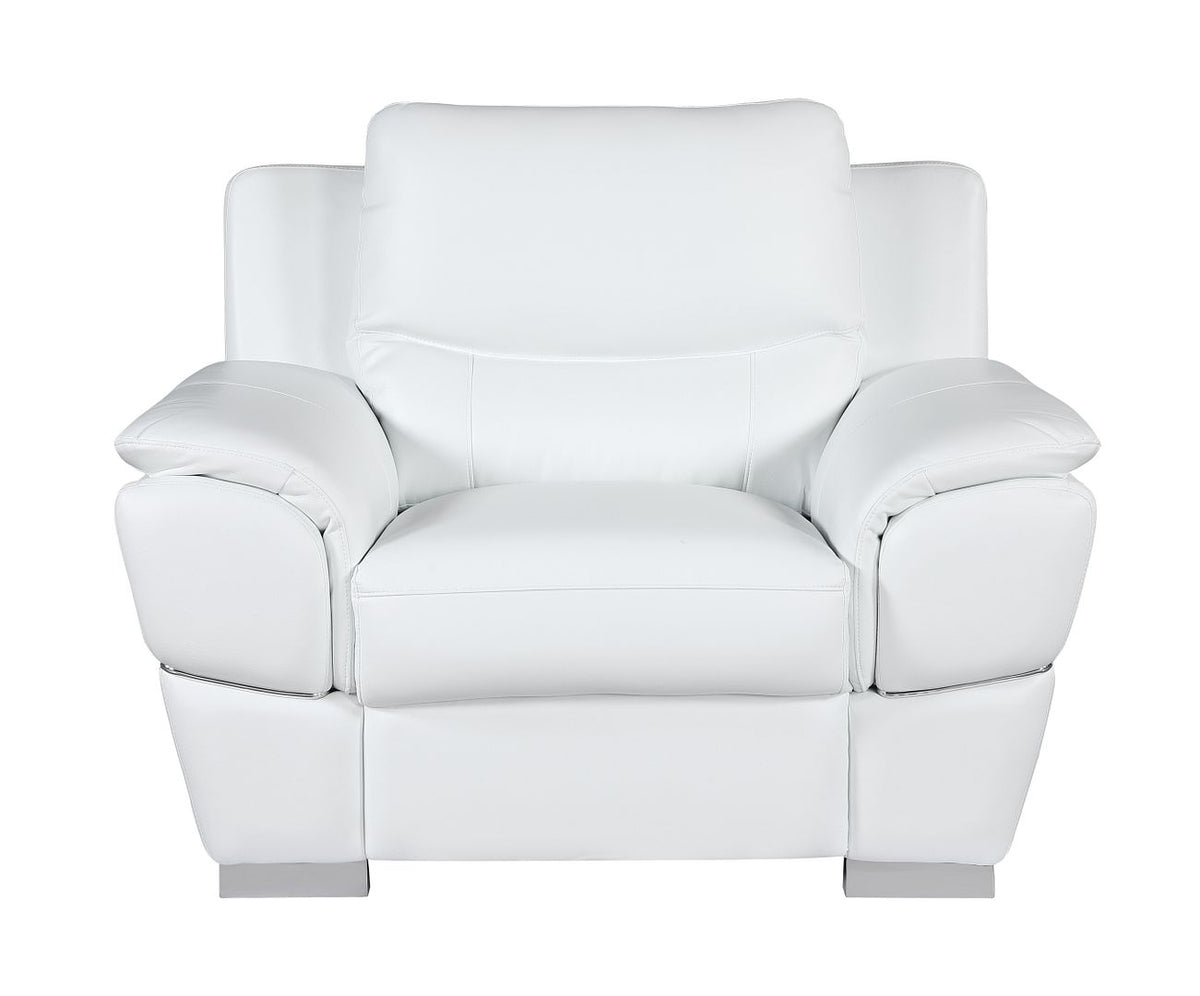 4572 Modern Genuine Leather Chair - White - SKU 4572-CH-WHITE
