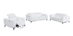 989 Divanitalia Power Reclining 3-Piece Sofa Set with Power Headrest in Top-grain Italian Leather - White - SKU 989-WHITE-3PC - view 2