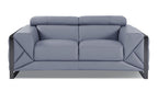 903 Divanitalia Loveseat with Adjustable Headrest in Top-grain Italian Leather - Light Blue - SKU 903-L-LIGHT BLUE
